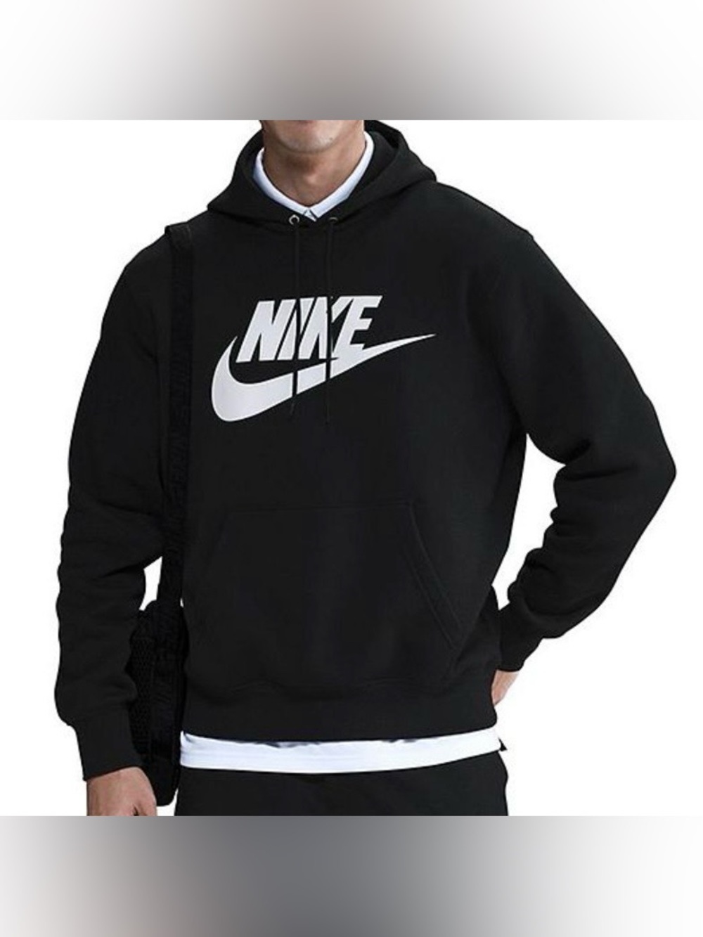 Men’s Nike Club Fleece Futura Black Hoodie Size XL tall NWT